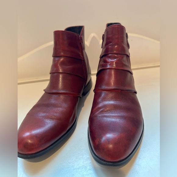 Canal Grande two tone Burgundy Ankle booties Size 38 Piera Shoes - Picture 11 of 11